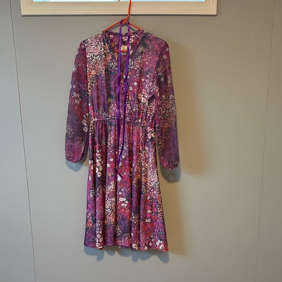Lady Carol Dresses & Skirts - Floral Purple Vintage Women’s Casual Dress